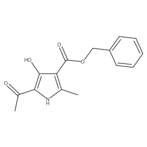 Phenylmethyl 5-acetyl-4-hydroxy-2-methyl-1H-pyrrole-3-carboxylate结构式