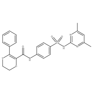 N-{4-[(4,6-dimethylpyrimidin-2-yl)sulfamoyl]phenyl}-3-phenyl-5,6-dihydro-1,4-oxathiine-2-carboxamide结构式