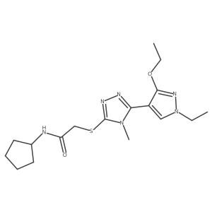 N-cyclopentyl-2-((5-(3-ethoxy-1-ethyl-1H-pyrazol-4-yl)-4-methyl-4H-1,2,4-triazol-3-yl)thio)acetamide Structure