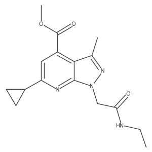 methyl 6-cyclopropyl-1-[2-(ethylamino)-2-oxoethyl]-3-methyl-1H-pyrazolo[3,4-b]pyridine-4-carboxylate Structure
