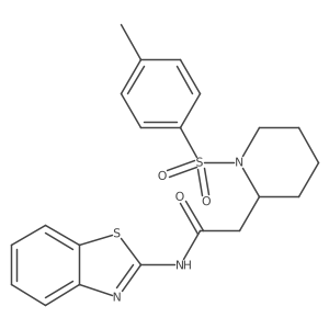 N-(benzo[d]thiazol-2-yl)-2-(1-tosylpiperidin-2-yl)acetamide结构式