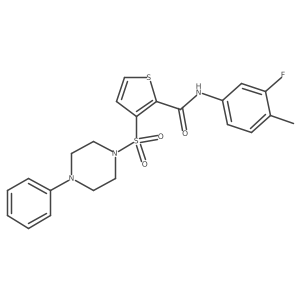 N-(3-fluoro-4-methylphenyl)-3-[(4-phenylpiperazin-1-yl)sulfonyl]thiophene-2-carboxamide Structure