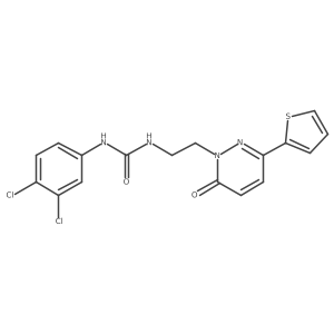 1-(3,4-dichlorophenyl)-3-(2-(6-oxo-3-(thiophen-2-yl)pyridazin-1(6H)-yl)ethyl)urea结构式