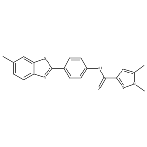 1,5-dimethyl-N-(4-(6-methylbenzo[d]thiazol-2-yl)phenyl)-1H-pyrazole-3-carboxamide Structure