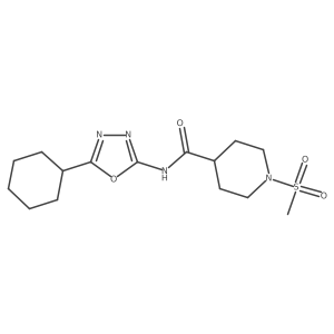 N-(5-cyclohexyl-1,3,4-oxadiazol-2-yl)-1-(methylsulfonyl)piperidine-4-carboxamide Structure