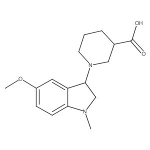 1-(2,3-Dihydro-5-methoxy-1-methyl-1H-indol-3-yl)-3-piperidinecarboxylic acid结构式