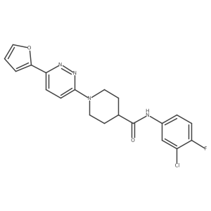 N-(3-chloro-4-fluorophenyl)-1-[6-(furan-2-yl)pyridazin-3-yl]piperidine-4-carboxamide Structure