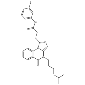 N-(3-fluorophenyl)-2-({5-oxo-4-[3-(propan-2-yloxy)propyl]-4H,5H-[1,2,4]triazolo[4,3-a]quinazolin-1-yl}sulfanyl)acetamide Structure