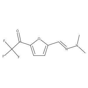 1-{5-[(Dimethylhydrazin-1-ylidene)methyl]furan-2-yl}-2,2,2-trifluoroethan-1-one结构式