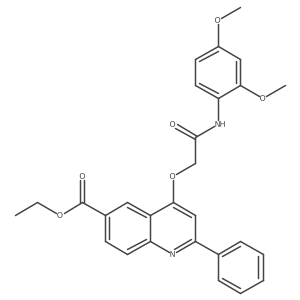 Ethyl 4-{2-[(2,4-dimethoxyphenyl)amino]-2-oxoethoxy}-2-phenylquinoline-6-carboxylate结构式