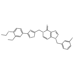 6-((3-(4-ethoxy-3-methoxyphenyl)-1,2,4-oxadiazol-5-yl)methyl)-3-(3-fluorobenzyl)-3H-[1,2,3]triazolo[4,5-d]pyrimidin-7(6H)-one结构式