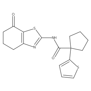 N-(7-oxo-5,6-dihydro-4H-1,3-benzothiazol-2-yl)-1-(2-thienyl)cyclopentanecarboxamide Structure