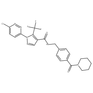 1-(6-chloropyridazin-3-yl)-N-{[4-(piperidine-1-carbonyl)phenyl]methyl}-5-(trifluoromethyl)-1H-pyrazole-4-carboxamide Structure