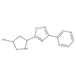 (3R,5S)-5-(3-(pyrazin-2-yl)-1,2,4-oxadiazol-5-yl)pyrrolidin-3-ol结构式