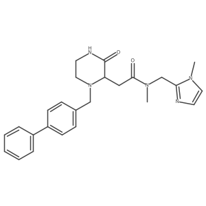 2-[1-(4-biphenylylmethyl)-3-oxo-2-piperazinyl]-N-methyl-N-[(1-methyl-1H-imidazol-2-yl)methyl]acetamide Structure