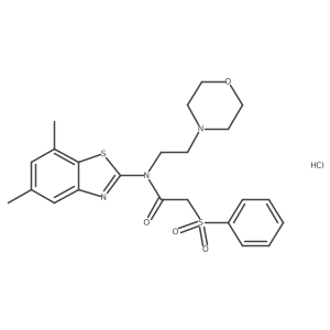 N-(5,7-dimethylbenzo[d]thiazol-2-yl)-N-(2-morpholinoethyl)-2-(phenylsulfonyl)acetamide hydrochloride Structure