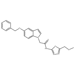 2-[5-(benzyloxy)-1H-indol-1-yl]-N-[(2Z)-5-(methoxymethyl)-1,3,4-thiadiazol-2(3H)-ylidene]acetamide结构式