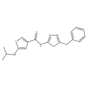 N-[(2E)-5-benzyl-1,3,4-thiadiazol-2(3H)-ylidene]-2-(propan-2-ylamino)-1,3-thiazole-4-carboxamide Structure