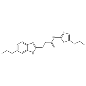 2-[(5-ethoxy-1H-benzimidazol-2-yl)sulfanyl]-N-[5-(ethylsulfanyl)-1,3,4-thiadiazol-2-yl]acetamide Structure
