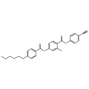 Benzoic acid, 4-[(4-hexylbenzoyl)oxy]-2-methyl-, 4-cyanophenyl ester Structure