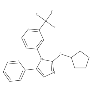 2-(cyclopentylthio)-5-phenyl-1-(3-(trifluoromethyl)phenyl)-1H-imidazole结构式