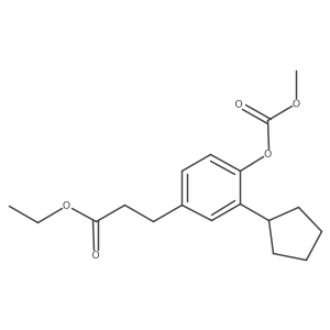 Ethyl 3-(3-cyclopentyl-4-methoxycarbonyloxy-phenyl)propanoate结构式