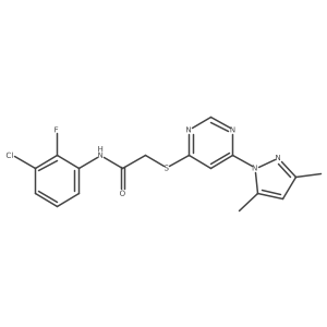 N-(3-chloro-2-fluorophenyl)-2-((6-(3,5-dimethyl-1H-pyrazol-1-yl)pyrimidin-4-yl)thio)acetamide Structure