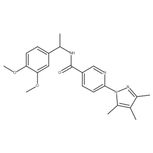 N-(1-(3,4-dimethoxyphenyl)ethyl)-6-(3,4,5-trimethyl-1H-pyrazol-1-yl)nicotinamide结构式