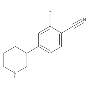 Benzonitrile, 2-chloro-4-(3-piperidinyl)- Structure