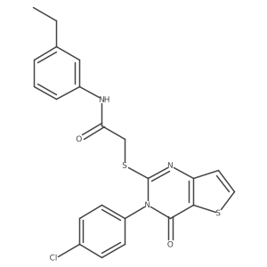 2-{[3-(4-chlorophenyl)-4-oxo-3,4-dihydrothieno[3,2-d]pyrimidin-2-yl]sulfanyl}-N-(3-ethylphenyl)acetamide Structure