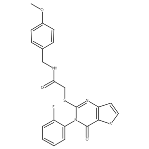 2-{[3-(2-fluorophenyl)-4-oxo-3,4-dihydrothieno[3,2-d]pyrimidin-2-yl]sulfanyl}-N-(4-methoxybenzyl)acetamide结构式