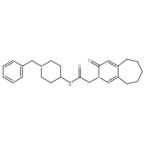 N-(1-benzylpiperidin-4-yl)-2-(3-oxo-3,5,6,7,8,9-hexahydro-2H-cyclohepta[c]pyridazin-2-yl)acetamide结构式