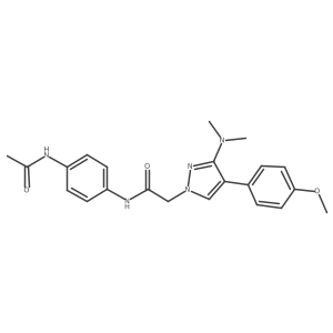 N-(4-acetamidophenyl)-2-(3-(dimethylamino)-4-(4-methoxyphenyl)-1H-pyrazol-1-yl)acetamide Structure