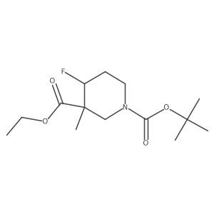 1,3-Piperidinedicarboxylic acid, 4-fluoro-3-methyl-, 1-(1,1-dimethylethyl) 3-ethyl ester结构式