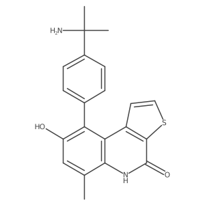 Thieno[2,3-c]quinolin-4(5H)-one, 9-[4-(1-amino-1-methylethyl)phenyl]-8-hydroxy-6-methyl-结构式