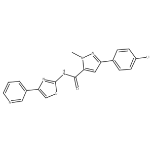 3-(4-chlorophenyl)-1-methyl-N-[4-(pyridin-3-yl)-1,3-thiazol-2-yl]-1H-pyrazole-5-carboxamide Structure