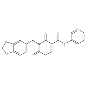 3-(benzo[d][1,3]dioxol-5-ylmethyl)-2,4-dioxo-N-(pyridin-3-yl)-1,2,3,4-tetrahydropyrimidine-5-carboxamide结构式
