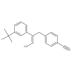 4-[2-Hydrazinylidene-2-[3-(trifluoromethyl)phenyl]ethyl]benzonitrile Structure
