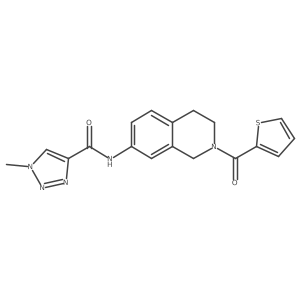 1-methyl-N-(2-(thiophene-2-carbonyl)-1,2,3,4-tetrahydroisoquinolin-7-yl)-1H-1,2,3-triazole-4-carboxamide结构式