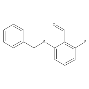 2-Fluoro-6-[(phenylmethyl)thio]benzaldehyde Structure