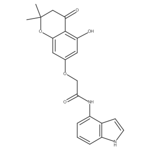 2-[(5-hydroxy-2,2-dimethyl-4-oxo-3,4-dihydro-2H-chromen-7-yl)oxy]-N-(1H-indol-4-yl)acetamide结构式