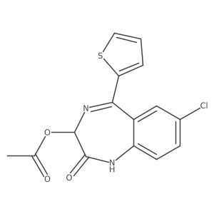3-(Acetyloxy)-7-chloro-1,3-dihydro-5-(2-thienyl)-2H-1,4-benzodiazepin-2-one Structure