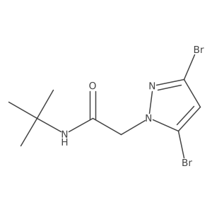 N-tert-butyl-2-(3,5-dibromo-1H-pyrazol-1-yl)acetamide Structure