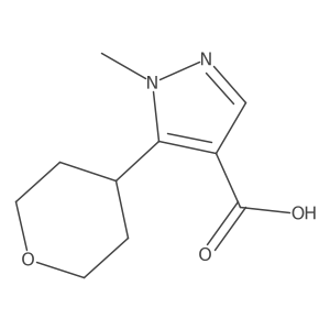 1-methyl-5-(oxan-4-yl)-1H-pyrazole-4-carboxylic acid结构式