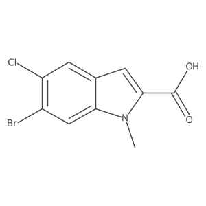 6-bromo-5-chloro-1-methyl-1H-Indole-2-carboxylic acid Structure