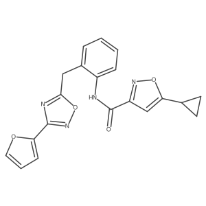 5-cyclopropyl-N-(2-((3-(furan-2-yl)-1,2,4-oxadiazol-5-yl)methyl)phenyl)isoxazole-3-carboxamide结构式