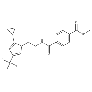 methyl 4-((2-(5-cyclopropyl-3-(trifluoromethyl)-1H-pyrazol-1-yl)ethyl)carbamoyl)benzoate Structure