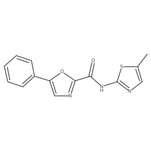 N-(5-methylthiazol-2-yl)-5-phenyloxazole-2-carboxamide结构式