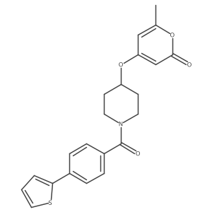 6-methyl-4-((1-(4-(thiophen-2-yl)benzoyl)piperidin-4-yl)oxy)-2H-pyran-2-one结构式