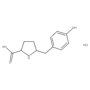 5-[(4-Hydroxyphenyl)methyl]pyrrolidine-2-carboxylic acid hydrochloride结构式